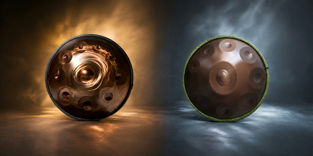 Two handpans - One nitrided steel and one stainless steel - material comparison article